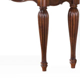 Benzara Wooden Sofa Table with Carved Details, Cherry Brown BM185844 Brown Wood BM185844