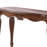 Benzara Wooden Sofa Table with Carved Details, Cherry Brown BM185844 Brown Wood BM185844