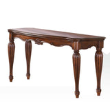 Benzara Wooden Sofa Table with Carved Details, Cherry Brown BM185844 Brown Wood BM185844