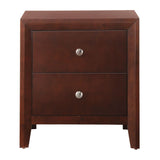 Benzara Wooden Nightstand with Two Storage Drawers, Cherry Brown BM185856 Brown Wood And Metal BM185856