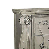 Benzara Two Drawers Wooden Nightstand with Carved Details, Bone White BM185874 White Wood And Metal BM185874