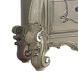 Benzara Two Drawers Wooden Nightstand with Carved Details, Bone White BM185874 White Wood And Metal BM185874