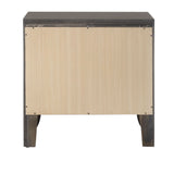 Benzara 2 Drawer Wooden Nightstand with 1 Pull Out Tray, Gray BM185892 Gray Solid wood BM185892