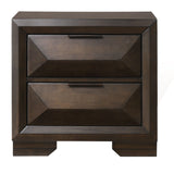 Benzara 2 Drawer Nightstand with Bracket Feet, Espresso Brown BM185898 Brown Engineered wood, Metal BM185898