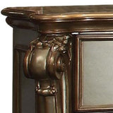 Benzara 2 Drawer Wooden Nightstand with Oversized Scroll Legs, Gold BM185901 Gold Solid wood, Metal BM185901
