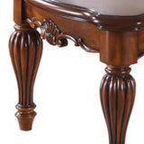 Benzara Wooden Coffee Table with Reeded Turned Legs, Cherry Brown BM186034 Brown Solid wood BM186034