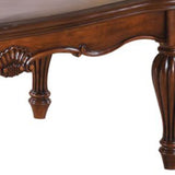 Benzara Wooden Coffee Table with Reeded Turned Legs, Cherry Brown BM186034 Brown Solid wood BM186034