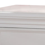 Benzara 2 Drawer Wooden Nightstand with Metal Knobs, White BM186039 White Solid wood BM186039