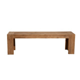 Benzara Solid Acacia Wood Bench with Bracket Legs, Brown BM186134 Brown Solid Acacia Wood BM186134