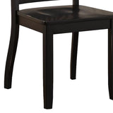 Benzara Wooden Side Chair with Slatted Backrest, Set of 2, Black BM186186 Black Solid wood BM186186