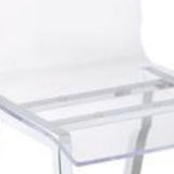 Benzara Metal Counter Chair with Acrylic Seat and Back, Set of 2, Silver BM186215 Silver Metal, Acrylic BM186215