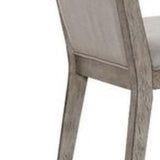 Benzara Slanted Elongated Back Side Chair, Set of 2, Gray BM186223 Gray Solid wood, Fabric BM186223