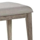 Benzara Slanted Elongated Back Side Chair, Set of 2, Gray BM186223 Gray Solid wood, Fabric BM186223