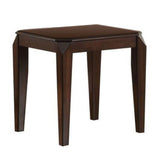 22.5 Inch Wood End Table with Beveled Tapered Legs, Brown