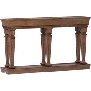 Benzara Wooden Console Table with One Bottom Shelf, Oak Brown BM186298 Brown Wood BM186298