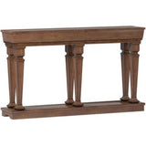 Benzara Wooden Console Table with One Bottom Shelf, Oak Brown BM186298 Brown Wood BM186298