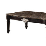 Benzara 21" Rectangular Textured Marble Top Coffee Table, Brown BM186985 Brown Marble, Solid Wood BM186985