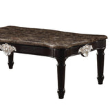 Benzara 21" Rectangular Textured Marble Top Coffee Table, Brown BM186985 Brown Marble, Solid Wood BM186985