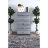 Benzara Industrial Style 5 Drawer Metal Chest with Spacious Storage, Gray BM187264 Gray Metal BM187264