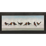 Rectangular Canvas Oil Painting with Sitting Birds Design, Multicolor