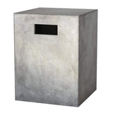 Benzara Concrete Dining Stool with Side Handles, Gray BM187408 Gray Concrete BM187408