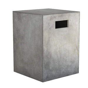 Benzara Concrete Dining Stool with Side Handles, Gray BM187408 Gray Concrete BM187408