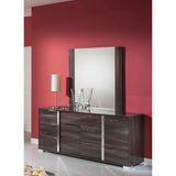 Benzara Vertically wood Framed Mirror in Contemporary Style, Gray BM187423 Gray Mirror Wood BM187423