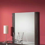 Benzara Vertically wood Framed Mirror in Contemporary Style, Gray BM187423 Gray Mirror Wood BM187423