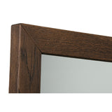 Benzara Wooden Framed Mirror in Transitional Style, Dark Oak Brown BM187441 Brown Mirror Wood BM187441