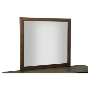 Benzara Wooden Framed Mirror in Transitional Style, Dark Oak Brown BM187441 Brown Mirror Wood BM187441