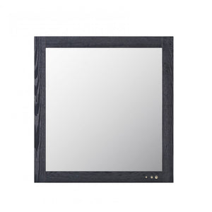 Benzara Wooden Framed Mirror In Transitional Style, Smoke Ash Gray BM187447 Gray Mirror Wood BM187447