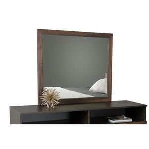 Benzara Transitional Style Mirror with Wooden Framing, Oak Brown BM187456 Brown Mirror Wood BM187456