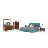 Benzara Five Drawers Wooden Chest with Angled Legs, Brown BM187573 Brown Wood BM187573