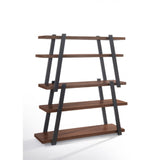 Benzara Wooden Bookshelf with Five Shelves, Brown and Gray BM187575 Brown and Gray Wood BM187575