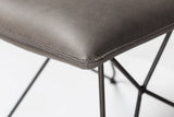 Benzara Leather Upholstered Metal Chair with Angle Hairpin Style Legs, Black and Gray BM187618 Gray Leather and Metal BM187618