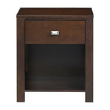 Benzara Wooden Nightstand with One Drawer and One Shelf, Brown BM187629 Brown Wood BM187629