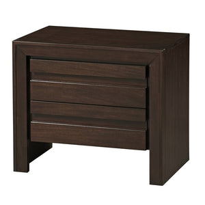Benzara Wooden Nightstand with Two Drawers, Brown BM187632 Brown Wood BM187632