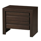 Wooden Nightstand with Two Drawers, Brown