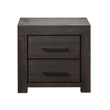 Benzara Wooden Nightstand with Two drawers, Gray BM187642 Gray Wood BM187642