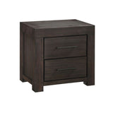 Wooden Nightstand with Two drawers, Gray