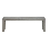 Benzara Wooden Bench with Distinctive Herringbone Inlay Design, Gray BM187645 Gray Wood BM187645