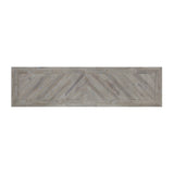 Benzara Wooden Bench with Distinctive Herringbone Inlay Design, Gray BM187645 Gray Wood BM187645