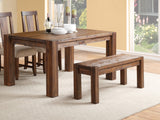 Benzara Acacia Wood Bench with Tenon Corner Joints and Block Legs, Brown BM187648 Brown Acacia Wood BM187648