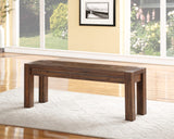 Benzara Acacia Wood Bench with Tenon Corner Joints and Block Legs, Brown BM187648 Brown Acacia Wood BM187648