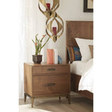 Benzara Wooden Nightstand with two Drawers, Brown BM187659 Brown Wood BM187659