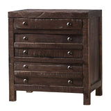 Wooden Nightstand with Three Drawers, Brown