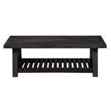 Benzara Pine Wood Coffee Table with Exposed Hardware, Brown BM187685 Brown Pine Wood BM187685