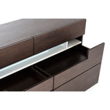 Benzara Contemporary Style Wooden Dresser with Multiple Drawers and LED Light, Brown and Gray BM187702 Brown and Gray MDF and Melamine BM187702