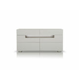 Benzara Contemporary Style Wooden Dresser with Six Drawers and LED Light, White BM187754 White MDF and Melamine BM187754