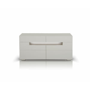 Benzara Contemporary Style Wooden Dresser with Six Drawers and LED Light, White BM187754 White MDF and Melamine BM187754